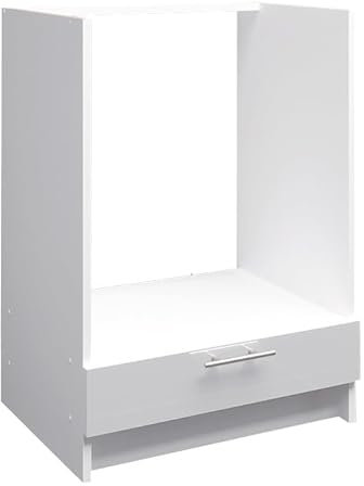 JD Greta Kitchen Base Oven Cabinet – 600mm – Base Kitchen Oven Unit (Without Worktop) - White Gloss
