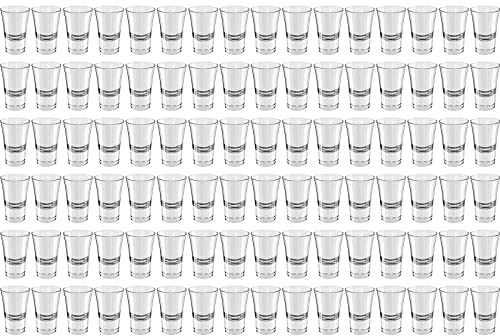WELLGRO 96 Stück 3,4cl Schnapsgläser - Glas klar - Shotgläser - standfest - Made in Italy