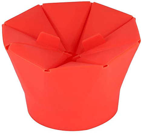 Alvinlite Mikrowellengeeignetes Silikon-Popcorn, Faltbare Mikrowellen-Popcorn-Schale, spülmaschinenfest-(rot) Popcorn-Schüssel