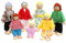 Lifreer Dolls Houses, Dolls House Furniture, Wooden Doll House, Sets of 7 People Dolls House Accessories for Doll House Kids Children Toy, House Family Furniture Miniature