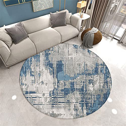 Morbuy Tapis Rond Poils Ras, 3D Impression de Peinture Graffiti Salon Tapis de Couloir, Chambre Décor Tapis Antidérapant, Tapis Moderne Grand pour Coucher Bureau Hôtel (120cm,Gris Bleu)