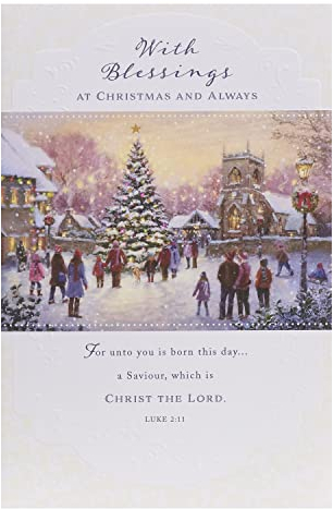 UK Greetings Weihnachtskarte für ihn/sie/Freund – Heiliger Vers-Design