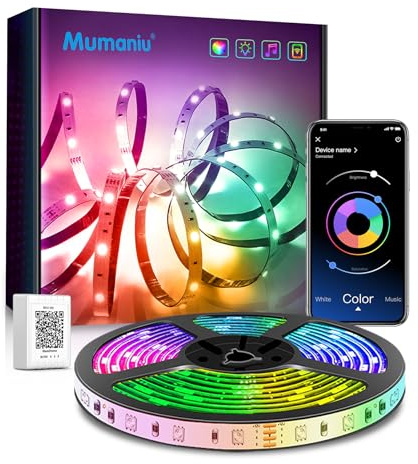 Mumaniu LED Strip Lights 30M(2 Rolls of 15m) Bluetooth, Ultra Long LED Ligh ts with Smart App Control Remote, Music Sync RGB Color Changing Flexible Led Lights for Bedroom Home Decoration