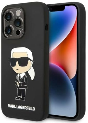 Karl Lagerfeld KLHCP14LSNIKBCK Hülle für iPhone 14 Pro 6,1 hardcase Schwarz Silicone Ikonik