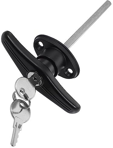 Serrure De Porte De Garage Avec Poignée T Verrouillable Alliage De Zinc Accessoire De Serrure Longue Pour Hangar Et Bâtiments Extérieurs