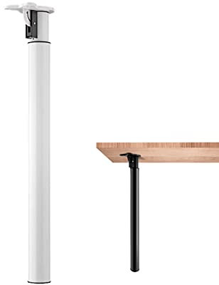 XLHWJCP Pieds de Meubles Pied Table Rabattable avec Vis Pieds de Support réglables Pied Pliable Support de Table Réglable en Hauteur pour Table Lit Canapé Camping Car (70-120cm,White)