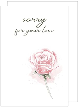 Edition Seidel Premium Trauerkarte mit Umschlag aus Kraftpapier. Beileidskarte Trauer Karte zum Abschied Rose Aquarell Sorry for your loss Teilnahme Mitgefühl (T1119 SW023)