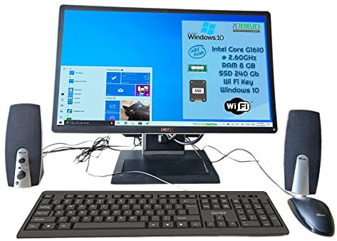 PcRenewed Dell Optiplex 780 todo en uno ordenador de sobremesa PC Intel Core G1610 @2.60 8GB SSD 240 Win10 22LCD WiFi (reacondicionado)