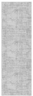 Teppana Waschbarer Teppich Modern - Paloma - Steingrau - Fleckenabweisend - Familien- & Haustierfreundlich - Maschinenwaschbar - rutschfest - 80 x 250 cm