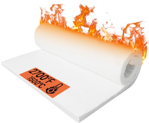 Lyrufexon Keramikfaser-Isolierung, 78,7 x 61 x 2,5 cm dick, feuerfeste Isolierdecke für Holzofen, Kamin, Pelletofen, Kamin, Ofen, Kessel, Pizzaöfen und Schmiede
