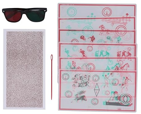 Rot Grün Trainingskit für Orthogonales Sehen von Tranaglyph Enthält 6 X Feste Vektogramme, 1 X Interferenzfilm, 1 X Führungsstab und 1 X Rot grüne Brille