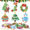 MONCAP 12STK Weihnachten Bastelsets für Kinder Weihnachten Deko Bastelset Poke Art DIY Toys Weihnachtsbaum Weihnachtsmann Schneemann zum Basteln Kunsthandwerk für Weihnachten Winter Mädchen Jungen