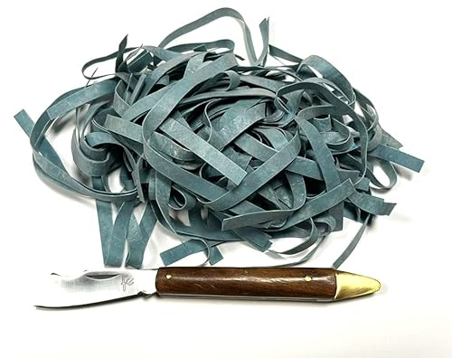 Couteau de greffe d'arbres avec manche en bronze + 250 g de élastiques de greffage Flexiban de 140 x 6 mm