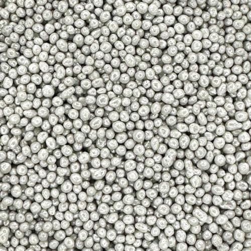 A Pinch Of - 100s and 1000s - Silver Glimmer Cake Topper Sprinkles - 30g Edible Shimmer Ball Cupcake Decorations - Weddings, Christenings & Parties