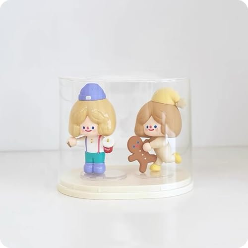 Qirc Dolls Display Case Figure Toys Storage Box Transparent Blind Box Organizer Stand Dustproof Protection Showcase for Action Figures/Toys/Collectibles (Double Room)