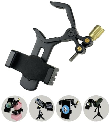SpectrumOI Telescope Phone Adapter Mount for Telescope, Binocular, Spotting Scope, Microscope, Metal Holder Mount for Monocular, Fits 2.1 Eyepieces and Any Smartphone