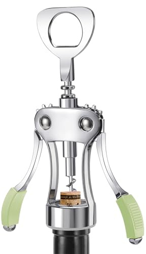 KORCCI Wine Opener, Wine Bottle Opener, Zinc Alloy Wing Corkscrew Heavy Duty, Cork Screw Beer Opener for Bartenders, Multifunctional Bottle Opener for Home Kitchen, Restaurant, Bar, Waiters