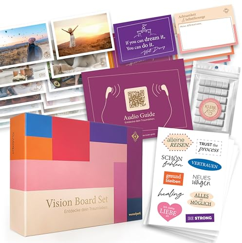 Vision Board Set | 162 Karten für Achtsamkeit & Positives Denken | Ziele erreichen & Wünsche manifestieren | Geschenke für Frauen, Beste Freundin, Schwester | Motivation & Mutmacher