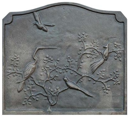 Lastra in ghisa per camino decoro UCCELLI CM. 53 × 49 H SP. 1 cm DS