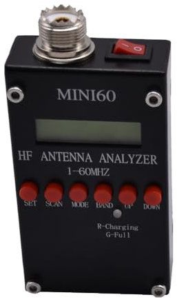 LYEAA Mini 60 Bluetooth-Compatible 1-60MHz SWR Antenna Analyzer for Ham Radio Lovers, 1.0 to 9.99 SWR Range