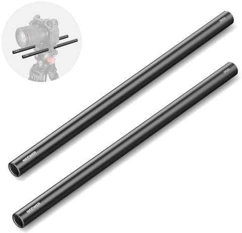 NEEWER 15mm Stange (12/30cm lang, 2er Pack), Aluminiumlegierung ausziehbare 15mm Verlängerungsstangen für LWS Rod Schienensystem Schulter Rig Video Rig Grundplatte, SR023