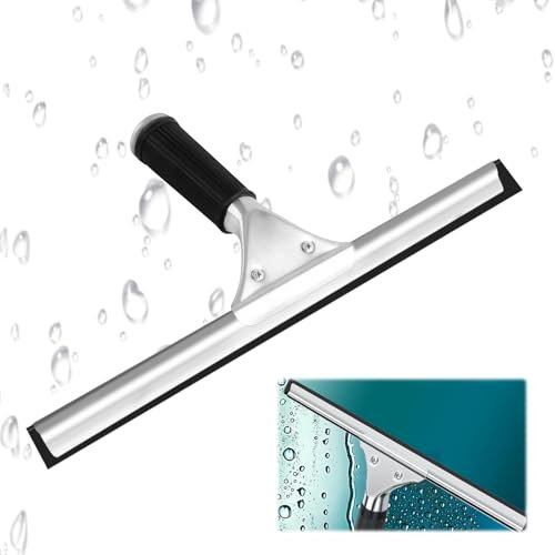 Raclette en Acier Inoxydable, Raclette à vitre Professionnelle, 35 cm Raclette Douche INOX, Nettoyage des Fenêtres pour Douche, Salle de Bain, Miroir, Nettoyage