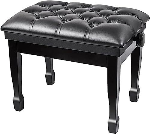 AADDFDD Klavierhocker Schminktisch Hocker Single Luxus Klavierbank Echtleder Gepolsterter Hocker mit hydraulischer Hebefunktion Höhenverstellbar Perfekt für den Heimgebrauch