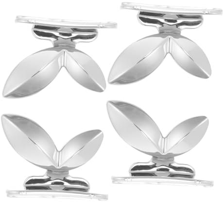 WESIEVYA 4pcs Butterfly Shape Toilet Seat Handles Toilet Lid Lifters Acrylic Silver for Bathroom Hygiene Home Use