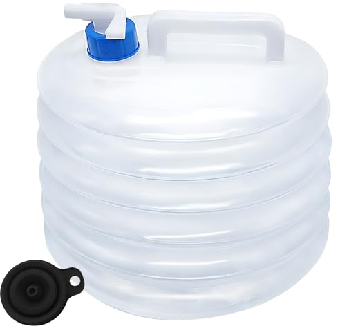 HTRTRR 10L Foldable Camping Water Tank, Collapsible Bucket with Funnel, Portable Foldable Water Jug, Leak-Proof Lightweight Bucket, Suitable for Camping and Hiking