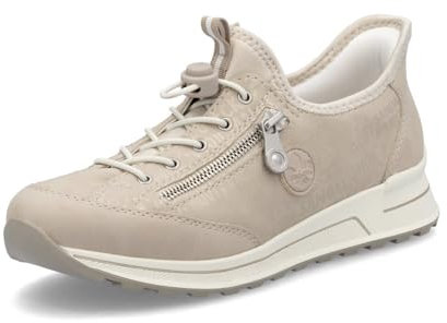 Rieker Damen Low-Top Sneaker N1455, Frauen Halbschuhe, lose Einlage,Turnschuhe,Laufschuhe,straßenschuhe,Strassenschuhe,beige (62),40 EU / 6.5 UK