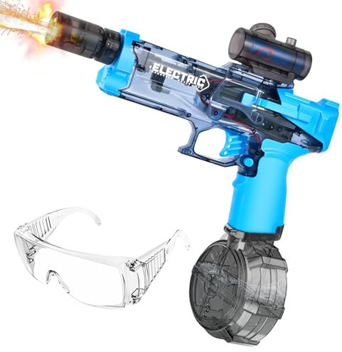 Herefun Pistola de Agua Eléctrica, Pistola de Agua Automática, Pistola de Agua Eléctrica para Niño Adulto, Potente Pistola de Agua, Juguete de Pistola de Agua Verano, Juguete de Fiestas (Azul)