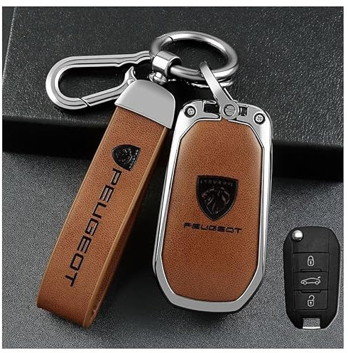 nlwopf Coque de clé de Voiture, pour Peugeot GT GTI Gtline 508 5008 3008 208 2008 308 Cas de Clé Étui à Clés Couvre Clef Accessoires de Voiture,A- Style 2