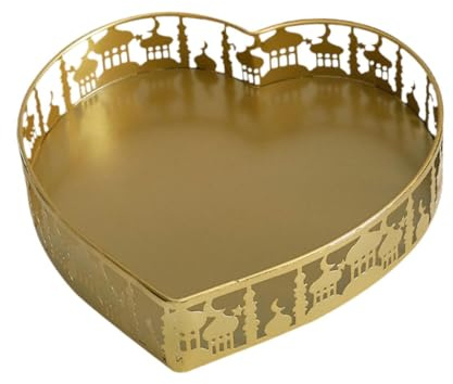 Sharplace Ramadan Tray Ramadan Tischdekoration Lebensmittelaufbewahrungsbehälter für islamische Eid Mubarak Tablett für Jubiläumsfeierparty, Gold