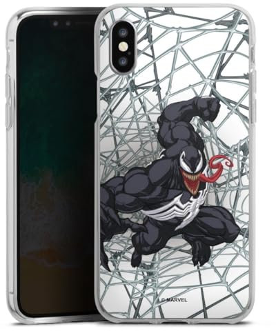 Custodia di silicone compatibile con Apple iPhone Xs Custodia trasparente Cover per smartphone trasparente Marvel Venom Cattivo