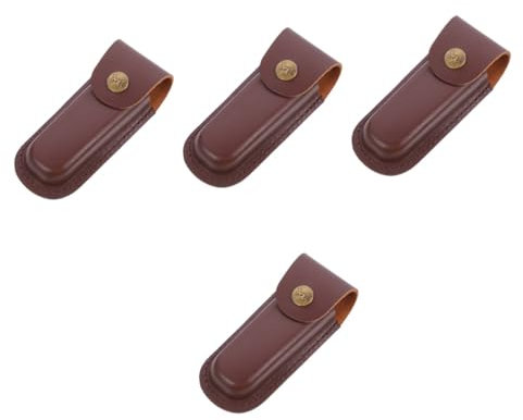 Ciieeo 4 Pièces Étui à Couteaux En Cuir Cuisinier Gaines Pliant Manche Ceinture Fourreau Peau