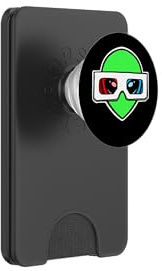 Green Alien with 3D Glasses PopSockets PopWallet for MagSafe