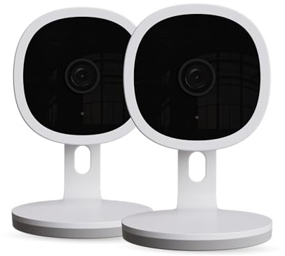 CALEX Smart Security Überwachungskamera, 2K WiFi IP Kamera mit App Bedienung, Nachtsicht und Zwei Weg Audio, für Innen, 2-Pack