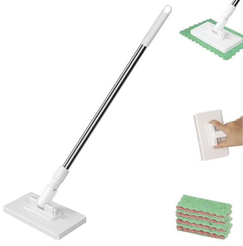 Mini Mop Magic - Snap Grip Mini Mop, Mopp Mit Automatischen Tuchwechsel Mit 4 Tuch, Wet and Dry Use (1 Set)