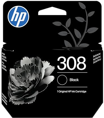 HP 308 Schwarz, Original Druckerpatrone | Tinte für HP Envy 6110, 6120, 6130, 6520, 6530 ,HP DeskJet 2910, 2920, 4310, 4320, 4330, ~160 Seiten (7FP21UE)