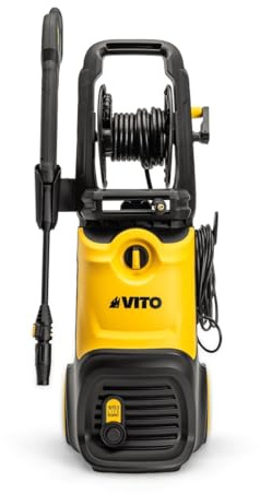 VITO - Nettoyeur Haute Pression 180bar 2100W Débit 7,8L/Min Tuyau 5m Jet réglable Nettoyage Terrasse Voiture Mobilier de Jardin