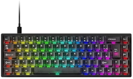 MONSGEEK FUN68 HE Tastatur 65% ISO-DE QWERTZ Hall Effekt 8K Wired | RGB Gaming Tastatur RT0,005 mm,Abtastrate 8000 Hz， Rapid Trigger,einstellbarer Auslösekraft,Snap-Tap für Gaming(schwarz)