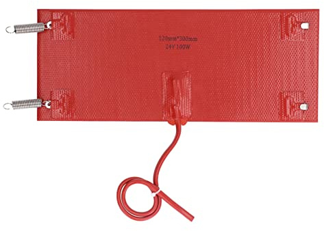 Chiyyak 300 X 120 Mm Silikon-Heizkissen, 100 W, Wasserdichte Heizmatte für Fabrikmaschinen, Fahrzeuge (DC24V)