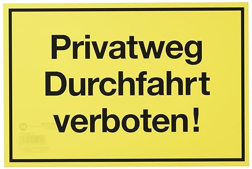 Metafranc Hinweisschild Privatweg! Durchfahrt verboten! - 300 x 200 mm /Beschilderung /Verbotsschild /Durchfahrtsverbot /Privatgrundstück /Grundstückskennzeichnung /Gewerbekennzeichnung / 500360