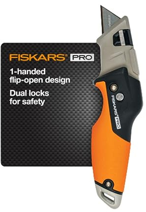 Fiskars Pro Folding Utility Knife, Dual-Lock, 4.5 Folded Size