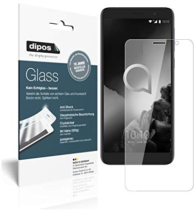 dipos 2x Displayschutzfolie 9H klar für Alcatel 1X (2019) | Bricht und splittert nicht, kein Echtglas, Anti-Shock, passt perfekt, kratzfest, blasenfrei, hüllenfreundlich, selbstklebend