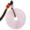 mookaitedecor Naturelle Quartz Rose Pendentif Donut Rond Cristal avec Cordon Ajustable,Collier Pierre Protection pour Homme Femme