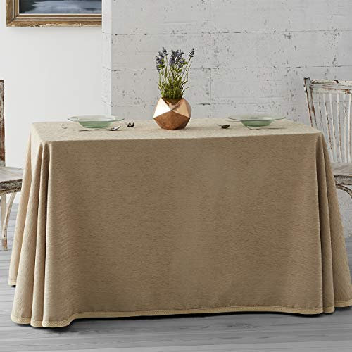 Ropa o Falda Camilla, Enaguilla Rectangular de Tejido Chenilla, Medida 70x110 cm, Color Beig. Mantiene el Calor. Aspecto Aterciopelado y Tacto Muy Suave.