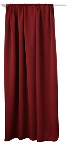 Laneetal Thermovorhang, Verdunklungsvorhang für Wohnzimmer Schlafzimmer, Blickdicht, mit Kräuselband für Schiene, 250g/m² Schwere Wärmeisolierende, 140 x 225 cm, Bordeaux