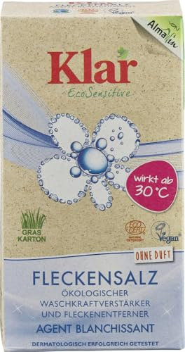 Klar Fleckensalz, 6x400g Pulver für strahlend weiße Wäsche ab 30°C, gegen Gerüche & Verfärbungen