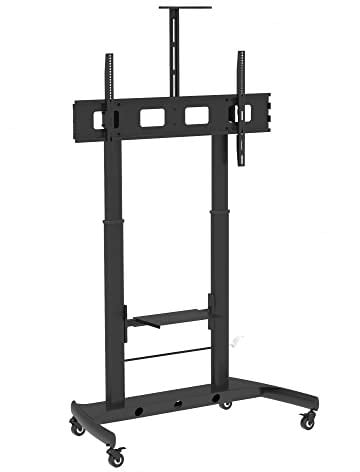 Techly 360752 Supporto da Pavimento TV LCD/LED 52-110 Altezza Regolabile 2 Mensole Nero